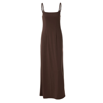 Zendea Women's Spaghetti Strap Maxi Dress Slim Fit Stretch Polyester Long Dress