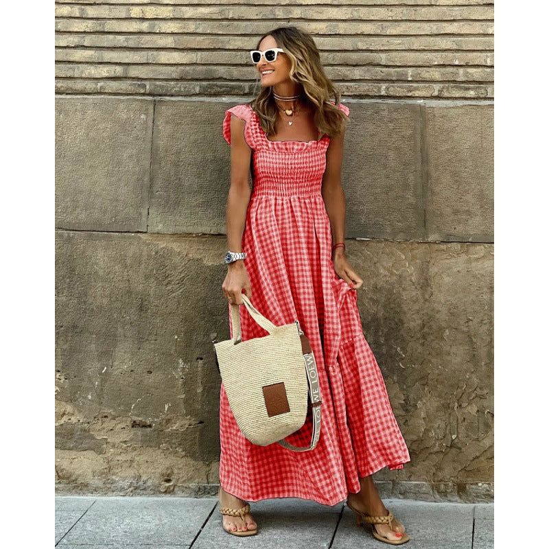 Zendea Women's Spaghetti Strap Stretch Polyester Maxi Dress Sleeveless Casual Dress