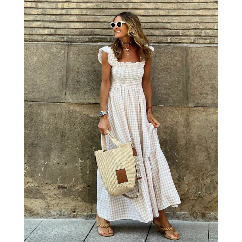 Zendea Women's Spaghetti Strap Stretch Polyester Maxi Dress Sleeveless Casual Dress
